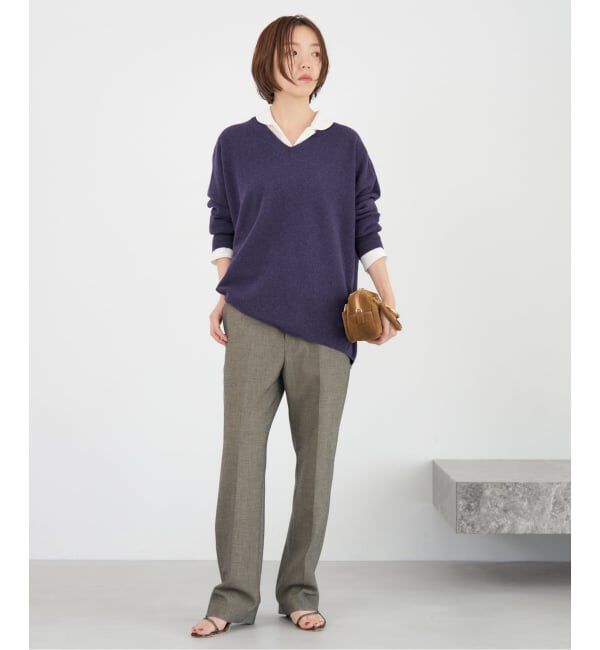 IENA「《追加3》Fineニュージーウール ニュアンス Vプルオーバー」|ニット・セーター|