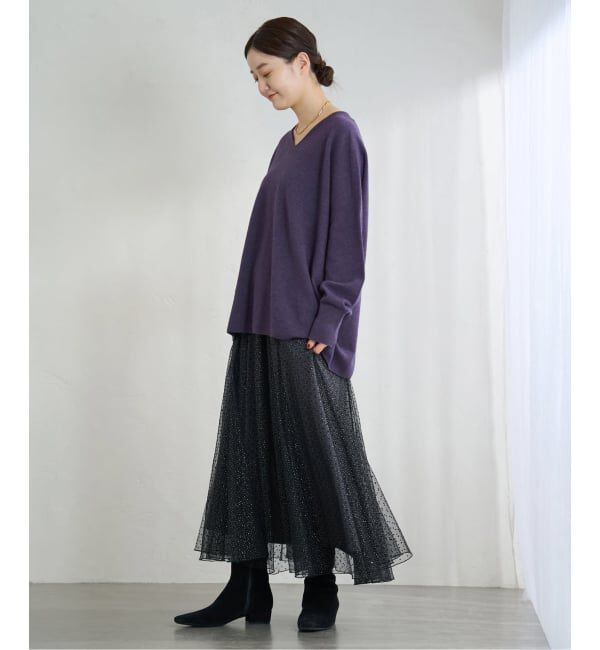 IENA「《追加3》Fineニュージーウール ニュアンス Vプルオーバー」|ニット・セーター|