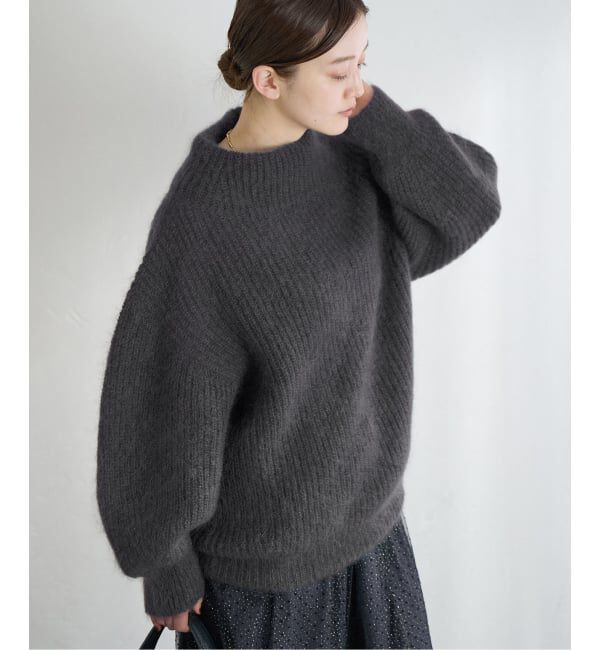 IENA「キッドモヘヤミックス 片畦プルオーバー」|ニット・セーター|
