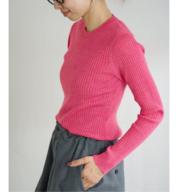 IENA「EXメリノリブ クルーネックプルオーバー」|ニット・セーター|