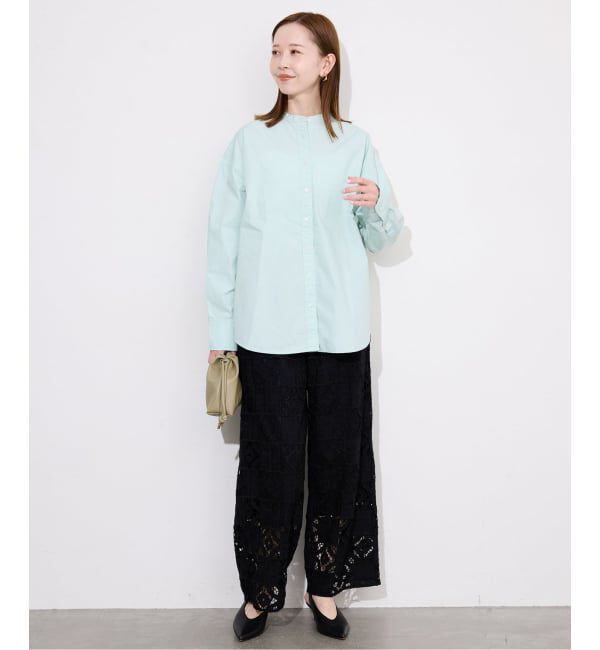 SLOBE IENA「《追加2予約》ROYAL NAVY/ロイヤルネイビー SLOBE別注 バンドカラーシャツ」|シャツ・ブラウス|