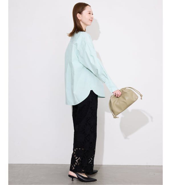 SLOBE IENA「《追加2予約》ROYAL NAVY/ロイヤルネイビー SLOBE別注 バンドカラーシャツ」|シャツ・ブラウス|