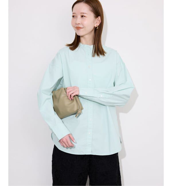 SLOBE IENA「《追加2予約》ROYAL NAVY/ロイヤルネイビー SLOBE別注 バンドカラーシャツ」|シャツ・ブラウス|