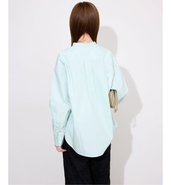 SLOBE IENA「《追加2予約》ROYAL NAVY/ロイヤルネイビー SLOBE別注 バンドカラーシャツ」|シャツ・ブラウス|