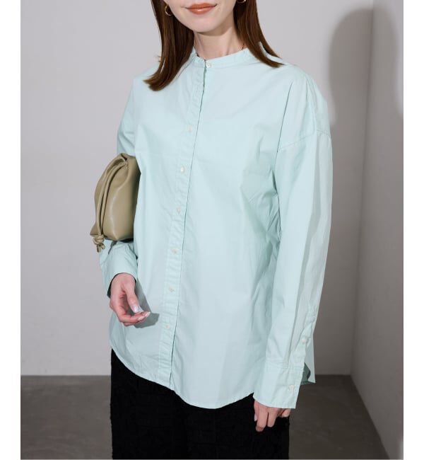 SLOBE IENA「《追加2予約》ROYAL NAVY/ロイヤルネイビー SLOBE別注 バンドカラーシャツ」|シャツ・ブラウス|