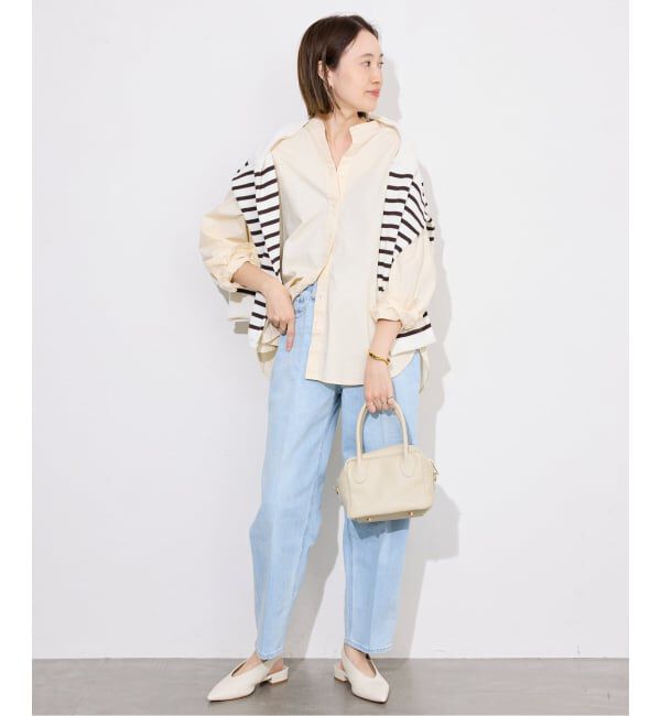 SLOBE IENA「《追加2予約》ROYAL NAVY/ロイヤルネイビー SLOBE別注 バンドカラーシャツ」|シャツ・ブラウス|