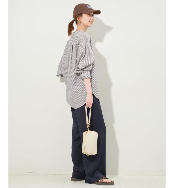 SLOBE IENA「《追加2予約》ROYAL NAVY/ロイヤルネイビー SLOBE別注 バンドカラーシャツ」|シャツ・ブラウス|