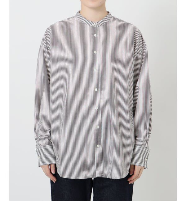 SLOBE IENA「《追加2予約》ROYAL NAVY/ロイヤルネイビー SLOBE別注 バンドカラーシャツ」|シャツ・ブラウス|