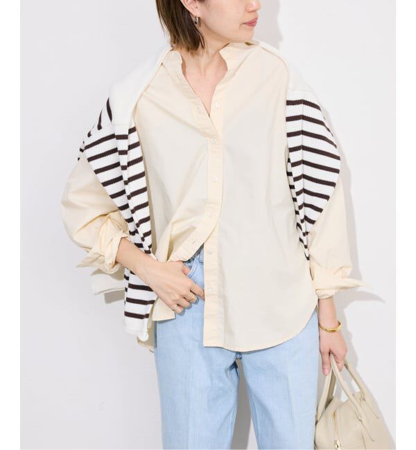 SLOBE IENA「《追加2予約》ROYAL NAVY/ロイヤルネイビー SLOBE別注 バンドカラーシャツ」|シャツ・ブラウス|イエロー B