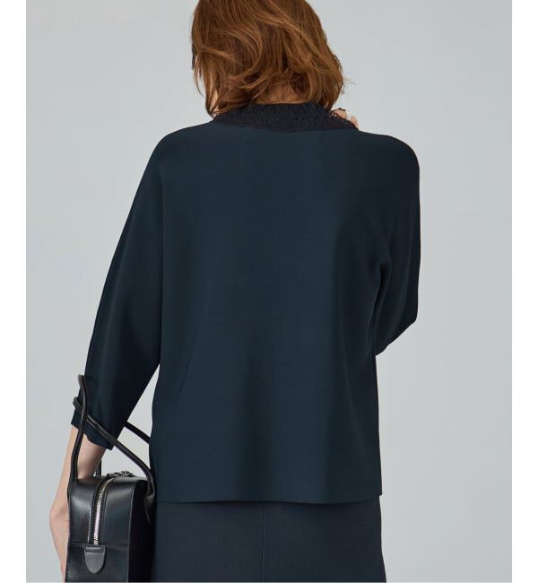 VERMEIL par iena「《予約》Room no.8 BLACK ルームエイト ブラック Needleレースカラーニット BR8KN-287」|ニット・セーター|