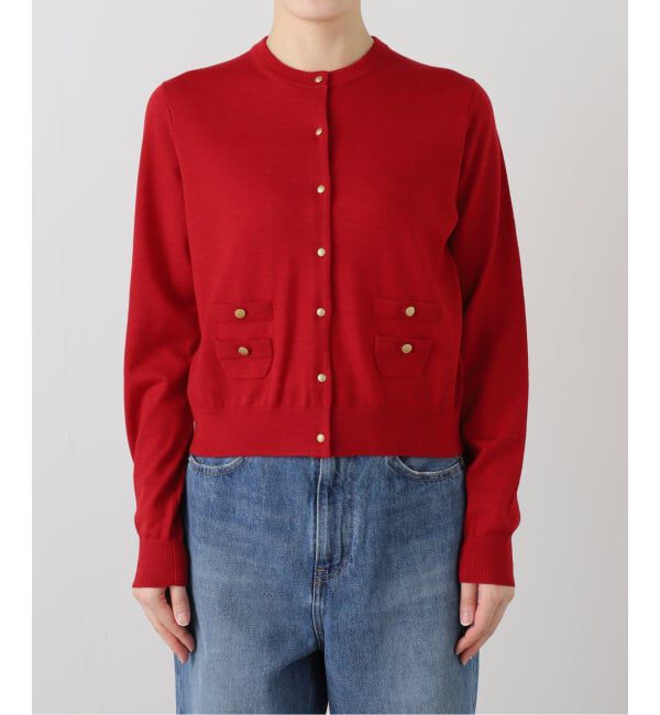 IENA「VICTORIAクルーカーディガン」|カーディガン|レッド