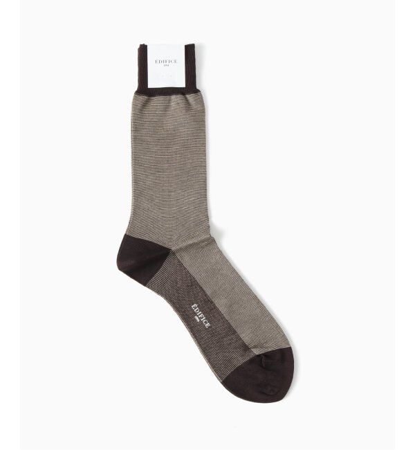 EDIFICE「マイクロボーダー」|ソックス|ブラウン B