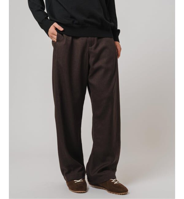 EDIFICE「トップ ツイル 3D フィット パンツ」|スラックス|ブラウン