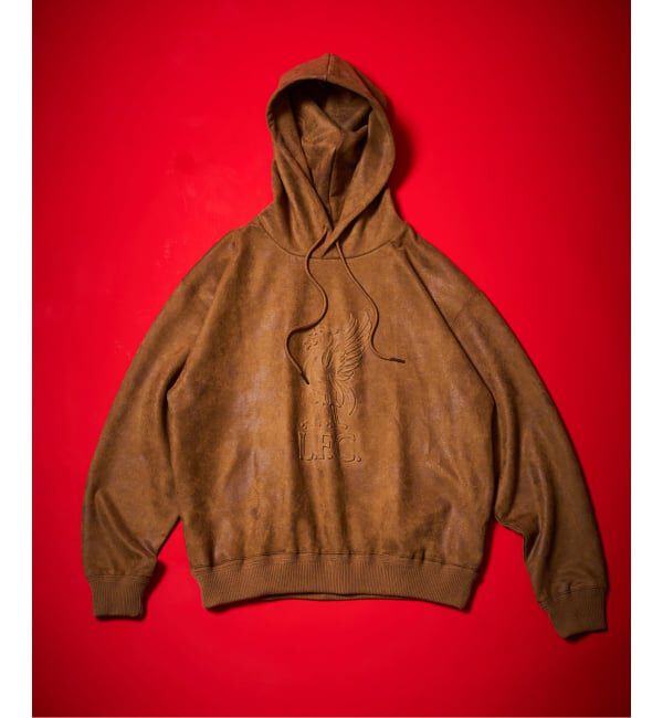 Liverpool FC「【Liverpool FC / リバプール FC】Fake Leather Emboss Hoodie」|パーカー|ブラウン