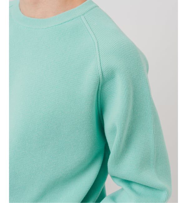 EDIFICE「《予約》PLATING ワッフル クルーネックニット」|ニット・セーター|サックスブルー B