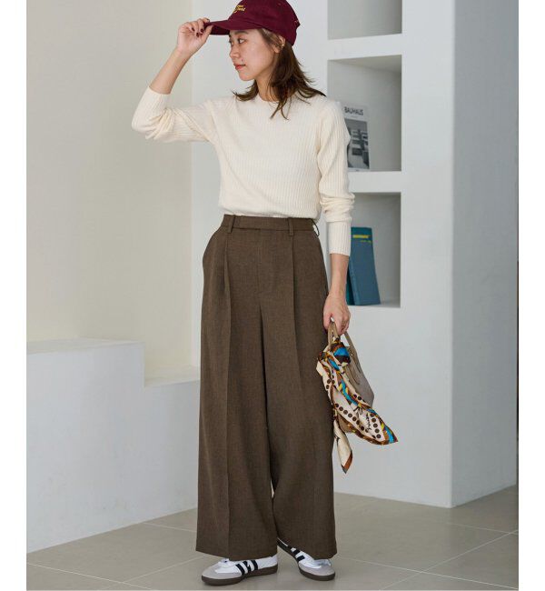 JOURNAL STANDARD relume「ウォッシャブルレーヨンリブクルーネックプルオーバー」|ニット・セーター|