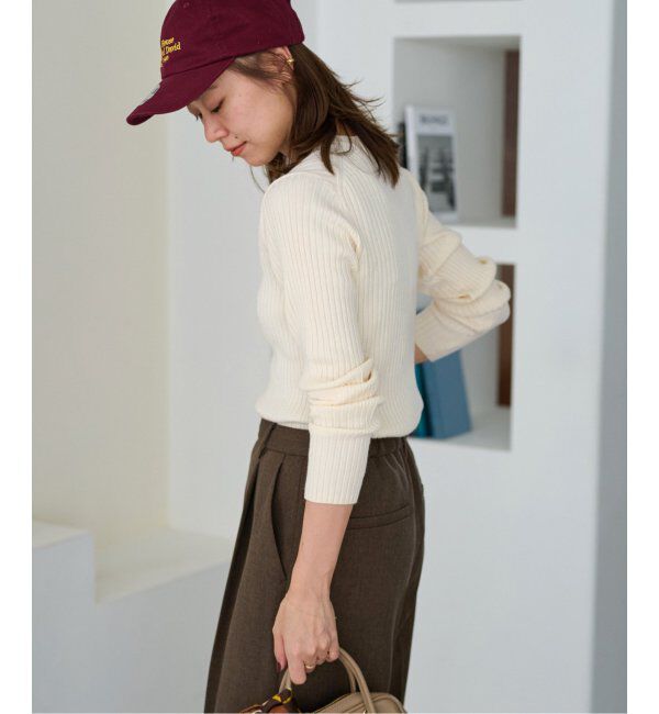 JOURNAL STANDARD relume「ウォッシャブルレーヨンリブクルーネックプルオーバー」|ニット・セーター|
