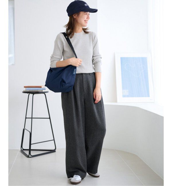 JOURNAL STANDARD relume「ウォッシャブルレーヨンリブクルーネックプルオーバー」|ニット・セーター|