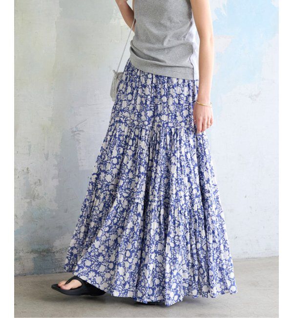 JOURNAL STANDARD relume「《WEB限定追加2》コットンボイルクリンクルティアードスカート（柄）」|スカート|