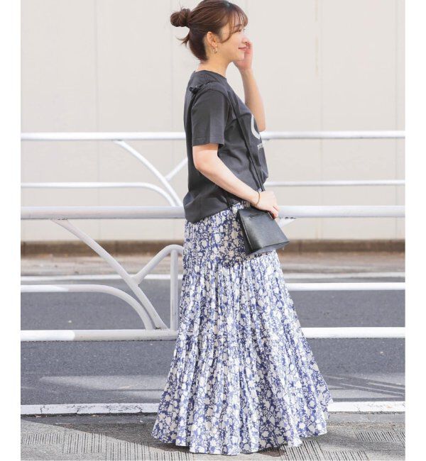 JOURNAL STANDARD relume「《WEB限定追加2》コットンボイルクリンクルティアードスカート（柄）」|スカート|