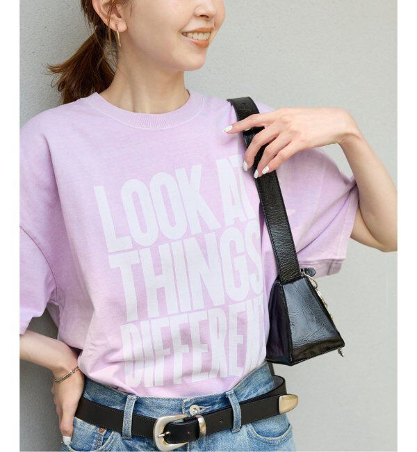 JOURNAL STANDARD「《追加2》ラウンドヘムピグメントTシャツ」|Tシャツ・カットソー|パープル B