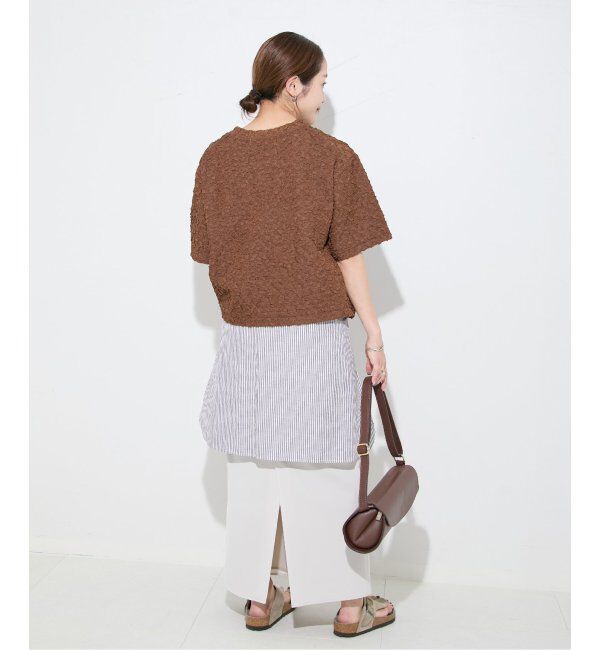 JOURNAL STANDARD「《WEB限定追加》シャーリングハーフスリーブTシャツ」|Tシャツ・カットソー|