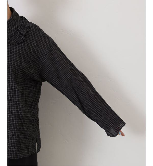 journal standard luxe「《追加》シャーリングローン フリルブラウス」|シャツ・ブラウス|