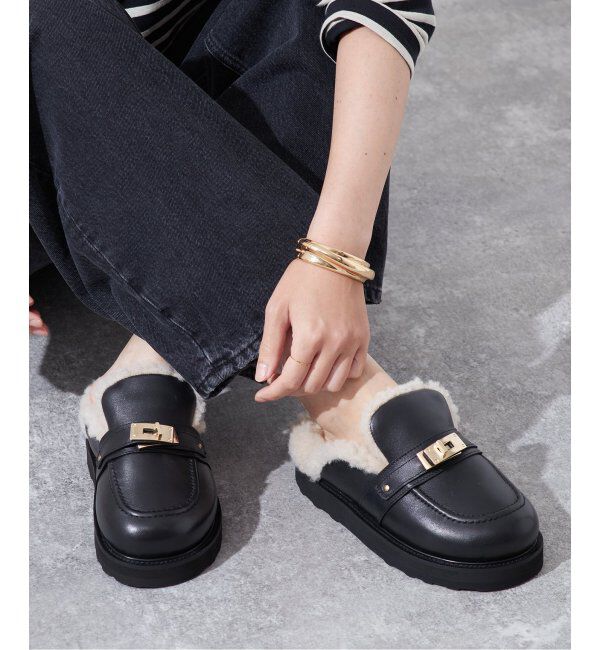 journal standard L'essage「【CAMINANDO/カミナンド】SHEARING BACKLE SANDALS：サンダル」|サンダル|ブラック