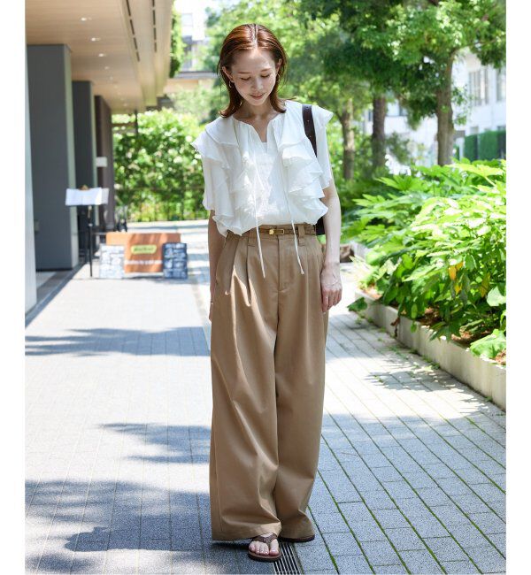 JOURNAL STANDARD「ラッフルカラーコットンボイルブラウス」|シャツ・ブラウス|