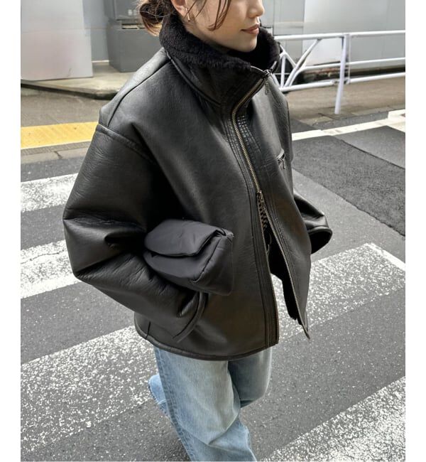 WEB限定追加》フェイクレザーボアブルゾン（JOURNAL STANDARD