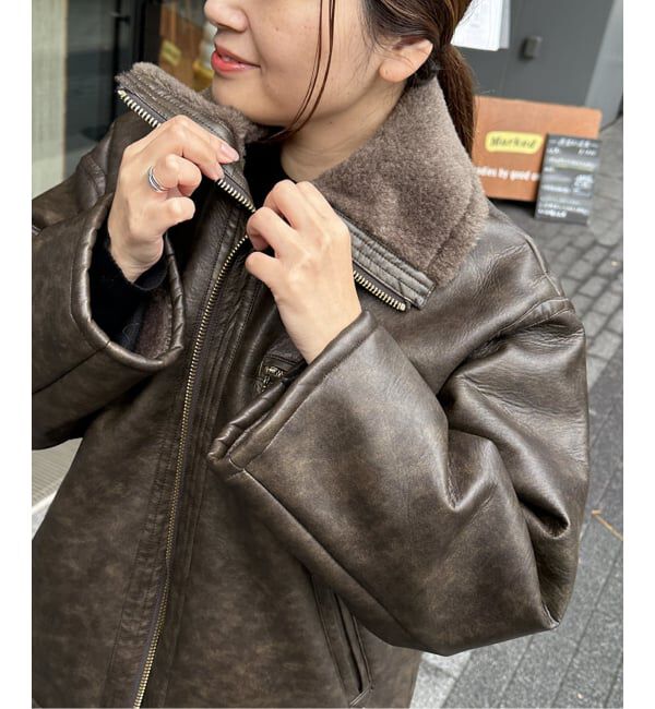 フェイクレザーボアブルゾン　ジャーナルスタンダード WEB限定追加》フェイクレザーボアブルゾン（JOURNAL STANDARD