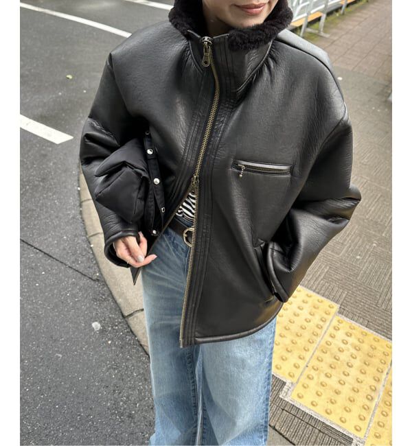 フェイクレザーボアブルゾン　ジャーナルスタンダード WEB限定追加》フェイクレザーボアブルゾン（JOURNAL STANDARD