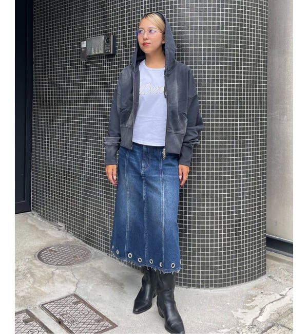 Oriens JOURNAL STANDARD「【Dime/ダイム】 CROPPED ZIP HOODIE」|パーカー|ブラック