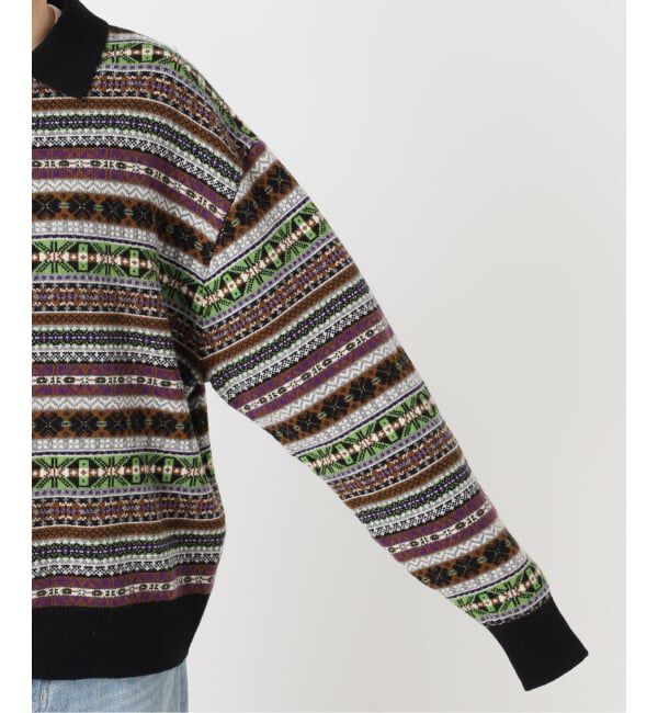 journal standard L'essage「【INSCRIRE /アンスクリア】Fairisle Polo Sweater：ニット」|ニット・セーター|