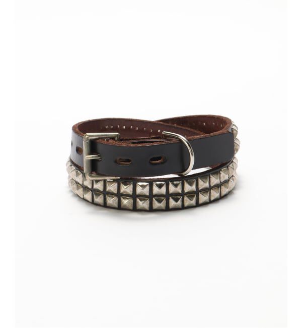 JOURNAL STANDARD「MADE IN CALIF Pylamid Studs 2line Belt」|ベルト|ブラック