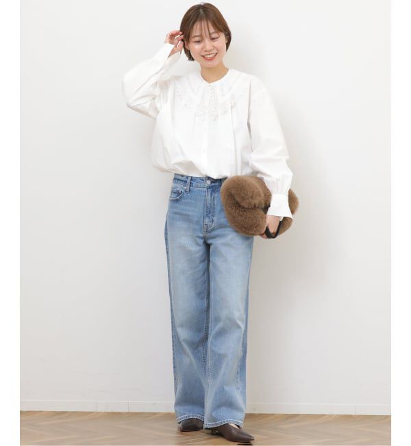 JOURNAL STANDARD relume「コットンビッグカラー付きギャザーブラウス」|シャツ・ブラウス|