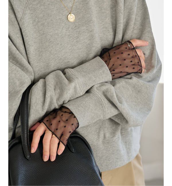 JOURNAL STANDARD relume「《追加》チュールドットハイネック」|Tシャツ・カットソー|ブラック