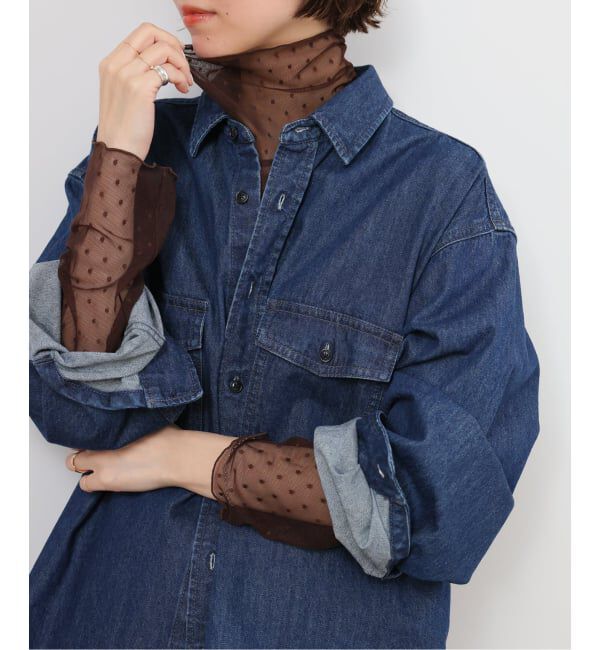 JOURNAL STANDARD relume「《追加》チュールドットハイネック」|Tシャツ・カットソー|ブラウン