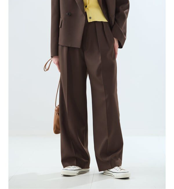 journal standard L'essage「《予約》NALYAストライプ/Doeskinワイドパンツ」|スラックス|