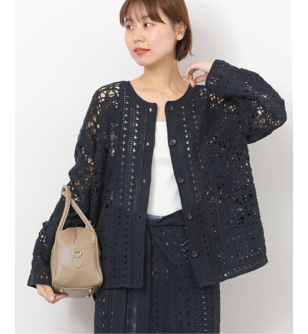 JOURNAL STANDARD relume「《予約》クロシェレースクルーネックカーディガン」|カーディガン|
