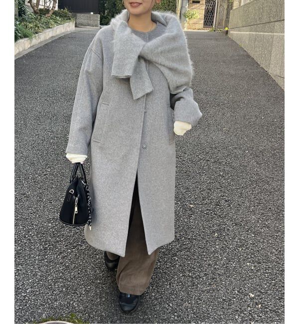 JOURNAL STANDARD「スーパー120ビーバーノーカラーコート」|ノーカラーコート|グレーB