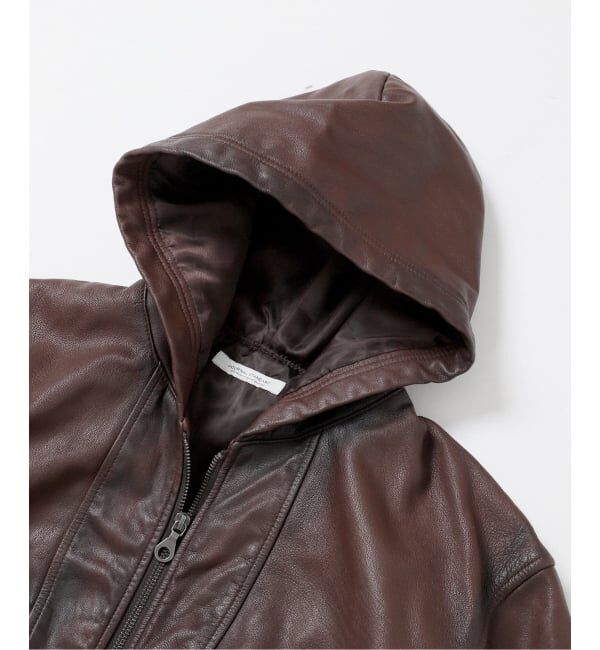 JOURNAL STANDARD「《予約》ゴート レザー エイジング ジップ フーディ ブルゾン」|ライダースジャケット|