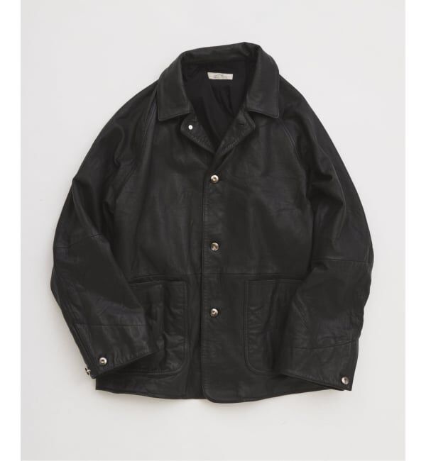 JOURNAL STANDARD relume「《予約》ゴートレザー カバーオール」|ライダースジャケット|ブラック