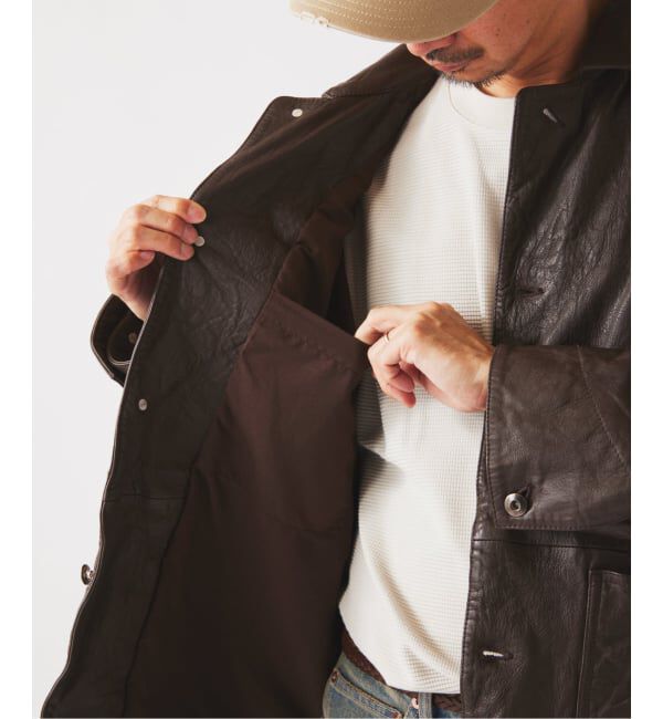 JOURNAL STANDARD relume「《予約》ゴートレザー カバーオール」|ライダースジャケット|