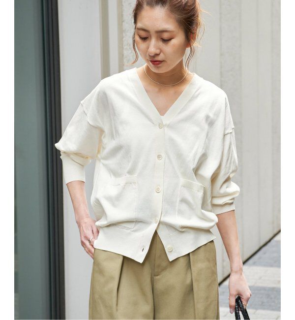 Spick and Span「コットンハイゲージカーディガン」|カーディガン|ホワイト