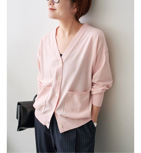 Spick and Span「コットンハイゲージカーディガン」|カーディガン|ピンク A