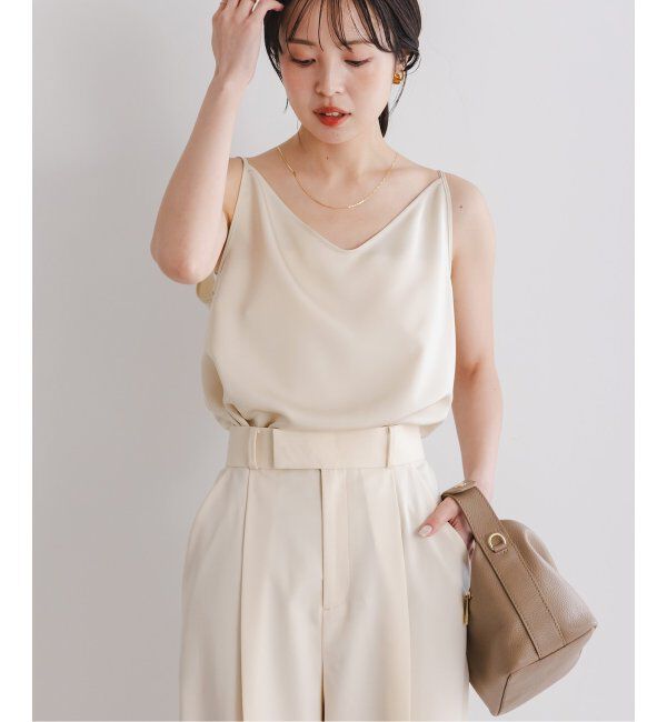 NOBLE「プレーンサテン2WAYキャミ」|キャミソール|