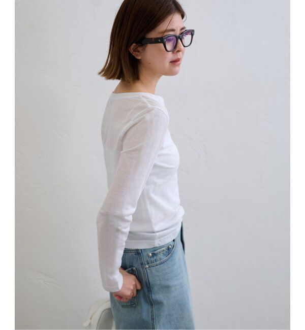 U by SPICK&SPAN「《追加2》C/NY シアートップス」|Tシャツ・カットソー|ナチュラル