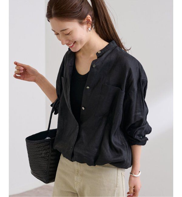 FRAMeWORK「≪追加≫フレンチリネンドロストシャツ」|シャツ・ブラウス|ブラック