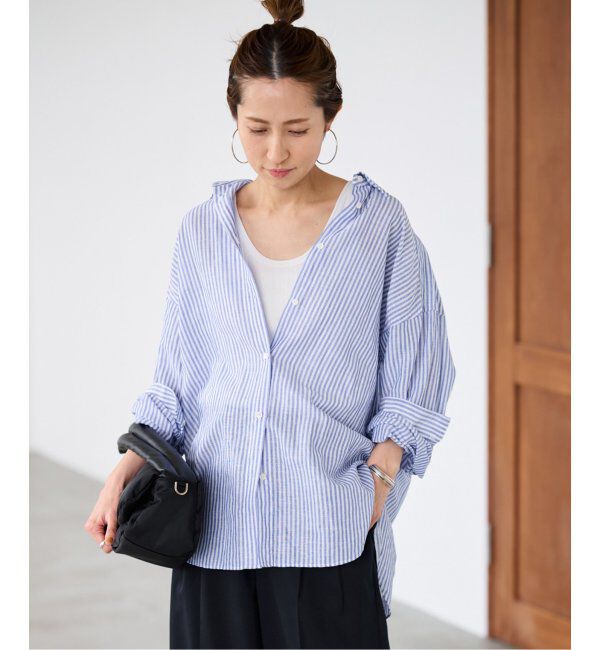 FRAMeWORK「コットンリネンオーバーシャツ」|シャツ・ブラウス|